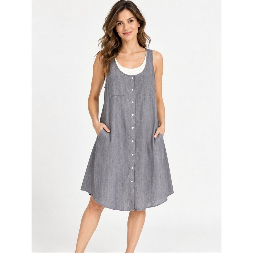 FREE EUC Misslook women's 2 in one casual 2 pieces dress, S, grey white